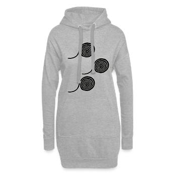 Lakritzschnecken, Geschenkidee - Hoodie-Kleid - Grau meliert - Vorne