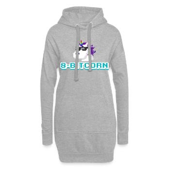 Ordinateur de jeu licorne 8 bits - Sweat-shirt à capuche long Femme - gris chiné - Devant