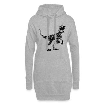 Velociraptor - Hoodie-Kleid - Grau meliert - Vorne