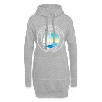 Windsurfing Fehmarn Dunkel - Sweat-shirt à capuche long Femme - gris chiné - Devant