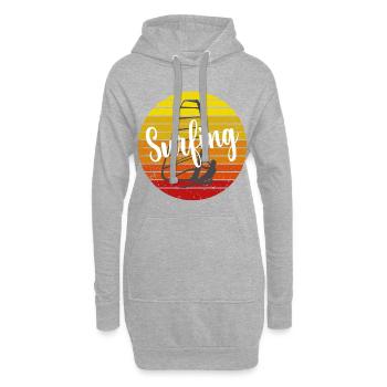 Vintage Surfing Windsurfer - Hoodie-Kleid - Grau meliert - Vorne