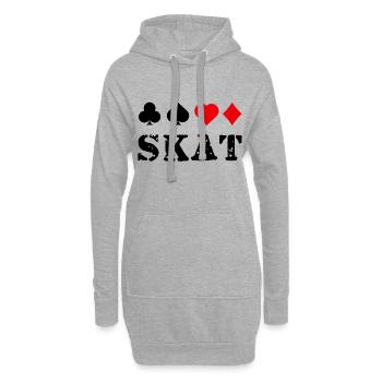 Cartes de skate - Sweat-shirt à capuche long Femme - gris chiné - Devant