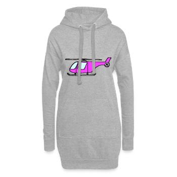 Pink helicopter, helicopter - Hoodie Dress - heather grey - Front
