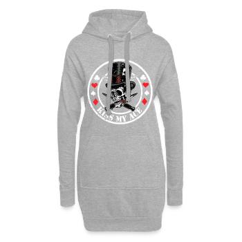 Kiss my Ace Shirt für Poker Spieler - Hoodie-Kleid - Grau meliert - Vorne