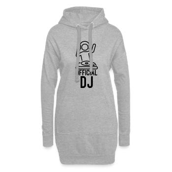 Musik. Auflegen. DJ. Party. Feiern. Disco - Hoodie-Kleid - Grau meliert - Vorne