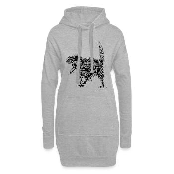 Dino - Sweat-shirt à capuche long Femme - gris chiné - Devant