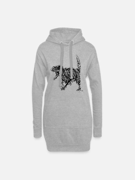 Dino - Hoodie-Kleid - Grau meliert
