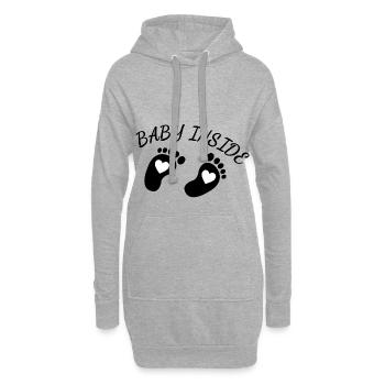 baby inside füßchen - Hoodie-Kleid - Grau meliert - Vorne