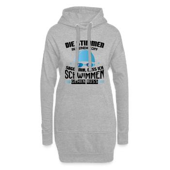 Schwimm - Shirt Tauchen Sport Pool Wasser Geschenk - Hoodie-Kleid - Grau meliert - Vorne