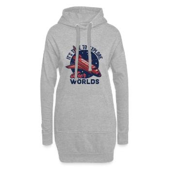 Science Fiction, Weltraum Space - Hoodie-Kleid - Grau meliert - Vorne