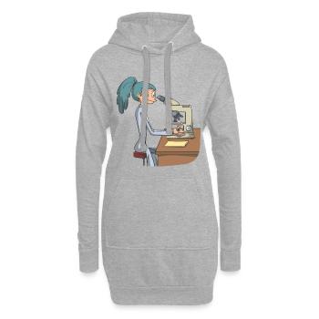 Microscope de sciences biomédicales - Sweat-shirt à capuche long Femme - gris chiné - Devant