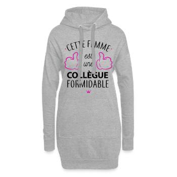 Une collegue formidable - Sweat-shirt à capuche long Femme - gris chiné - Devant