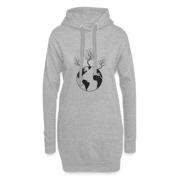 La Terre Mère - Sweat-shirt à capuche long Femme - gris chiné - Devant