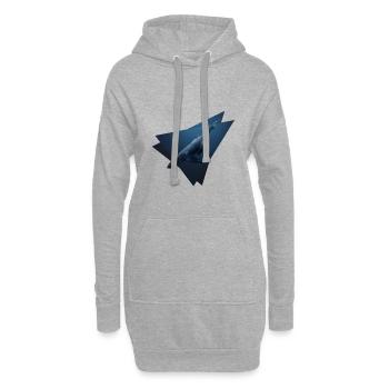 Rorquals bleus - Sweat-shirt à capuche long Femme - gris chiné - Devant