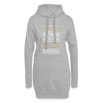 Berlin | Chose de Berlin | Sweat à capuche | Chemise noire - Sweat-shirt à capuche long Femme - gris chiné - Devant