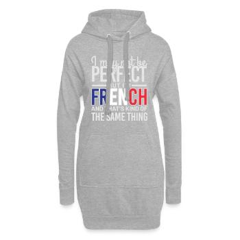 pas parfait mais français - Sweat-shirt à capuche long Femme - gris chiné - Devant