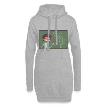 Mathe Lehrer - Hoodie-Kleid - Grau meliert - Vorne
