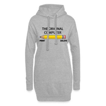 La chemise originale de PC de copie d'impression d'ordinateur - Sweat-shirt à capuche long Femme - gris chiné - Devant