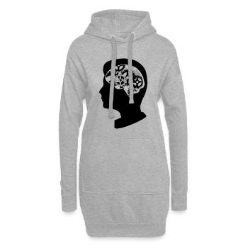 Brain Mechanics - Hoodie-Kleid - Grau meliert - Vorne