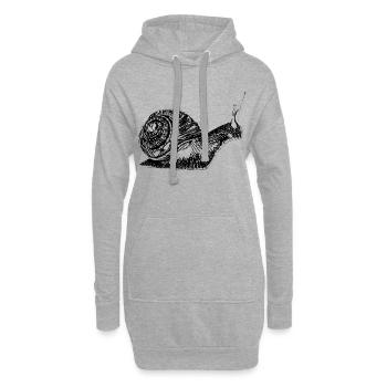 Schnecke - Hoodie-Kleid - Grau meliert - Vorne