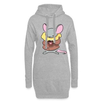 Kaffee Maus - Hoodie-Kleid - Grau meliert - Vorne