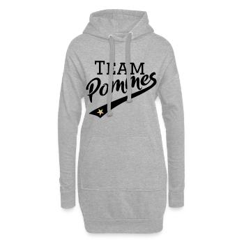 Équipe #Pommes | Gold Stern Edition | noir frites - Sweat-shirt à capuche long Femme - gris chiné - Devant