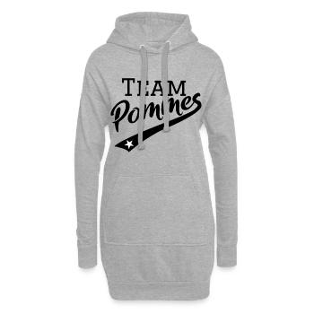 team Pommes | Kartoffel Snack mal anders vintage - Hoodie-Kleid - Grau meliert - Vorne