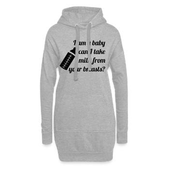 Lait maternel - Sweat-shirt à capuche long Femme - gris chiné - Devant