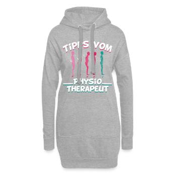 Physiothérapeute Physiothérapeute Physio Tips - Sweat-shirt à capuche long Femme - gris chiné - Devant