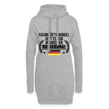 Wir haben einen Fachkräftemangel in der Regierung - Hoodie-Kleid - Grau meliert - Vorne