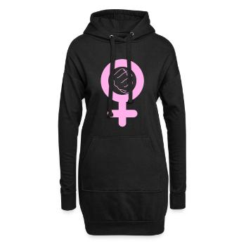 signe femme - Sweat-shirt à capuche long Femme - noir - Devant