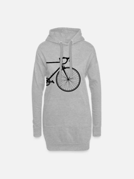 Angeschnittenes Rennrad - Hoodie-Kleid - Grau meliert