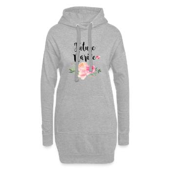 Zukünftiger Brautblumenstrauß von Blumen und von wenigem Herzen - Hoodie-Kleid - Grau meliert - Vorne