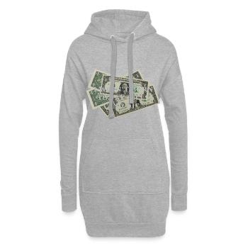 Rechnungen bezahlen und sterben - Hoodie-Kleid - Grau meliert - Vorne
