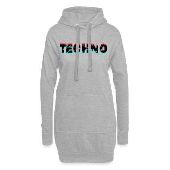 techno music design - Hoodie-Kleid - Grau meliert - Vorne