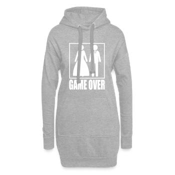 Game Over Hochzeit Spaß - Hoodie-Kleid - Grau meliert - Vorne