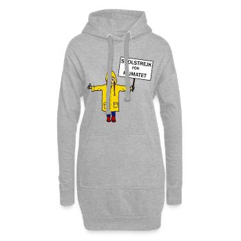 Schulstreik, Greta Schild Fridays for Future Comic - Hoodie-Kleid - Grau meliert - Vorne