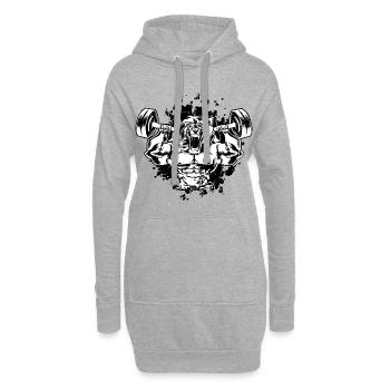Löwe Gym Beast Fitness Musklen - Hoodie-Kleid - Grau meliert - Vorne
