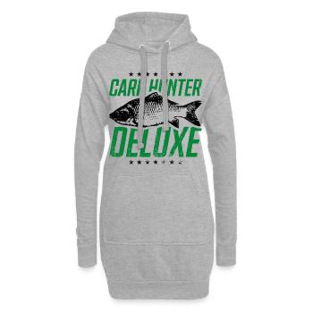 Karpfen Angeln Fischer - Hoodie-Kleid - Grau meliert - Vorne