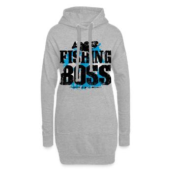 Patron de pêcheur de pêche - Sweat-shirt à capuche long Femme - gris chiné - Devant