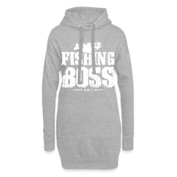 Fishing fischer boss chef - Hoodie-Kleid - Grau meliert - Vorne
