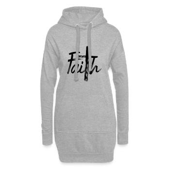 Faith - Foi - Chrétien - Sweat-shirt à capuche long Femme - gris chiné - Devant