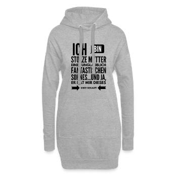 Stolze Mutter Fantastischer Sohn Spruch Geschenk - Hoodie-Kleid - Grau meliert - Vorne