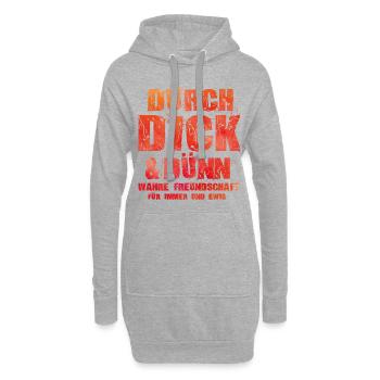 L’amitié - Sweat-shirt à capuche long Femme - gris chiné - Devant