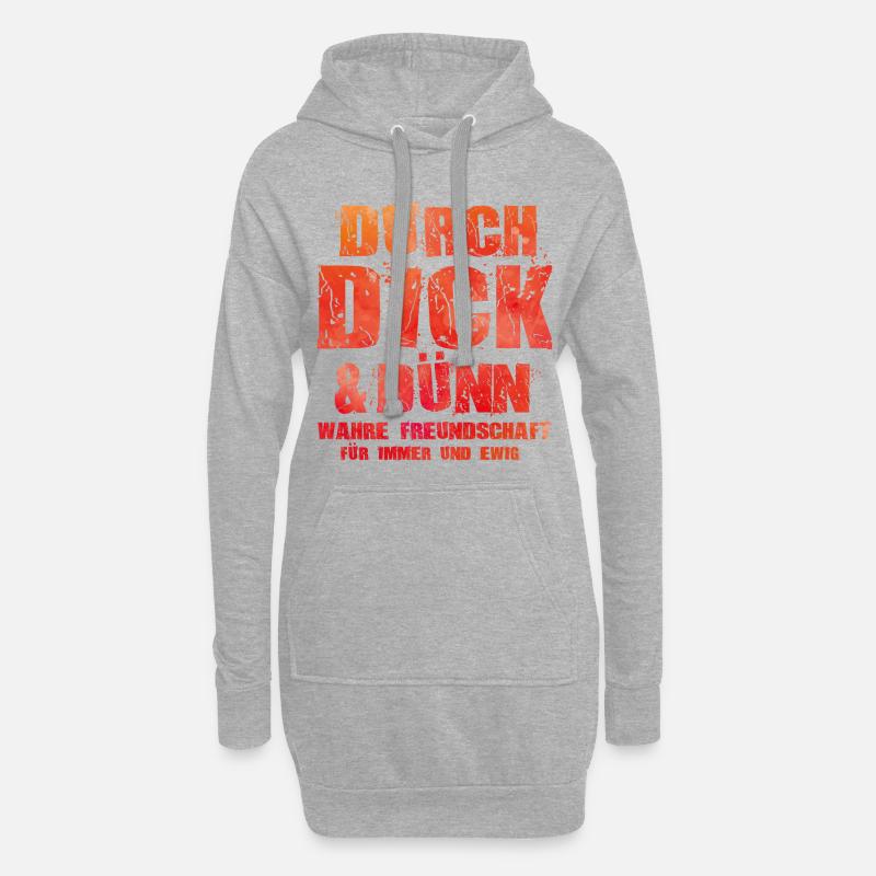Freundschaft spruch - Hoodie-Kleid - Grau meliert