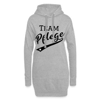 Team Pflege im vintage style | Team & Pflegestuff - Hoodie-Kleid - Grau meliert - Vorne
