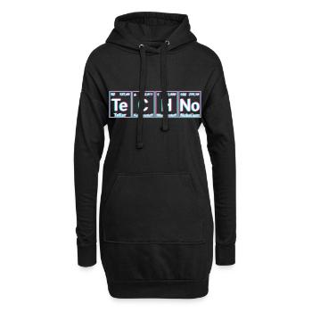 Techno Musik Periodensystem EDM Rave - Hoodie-Kleid - Schwarz - Vorne