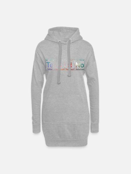 Techno music periodic table EDM Rave - Hoodie Dress - heather grey