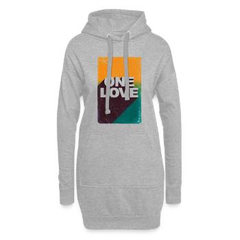 REGGAE, ONE LOVE DESIGN, MARLEY, JAMAÏQUE,RASTAFARI - Sweat-shirt à capuche long Femme - gris chiné - Devant