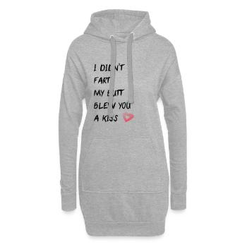 Lustige Sprüche Blähungen - Hoodie-Kleid - Grau meliert - Vorne